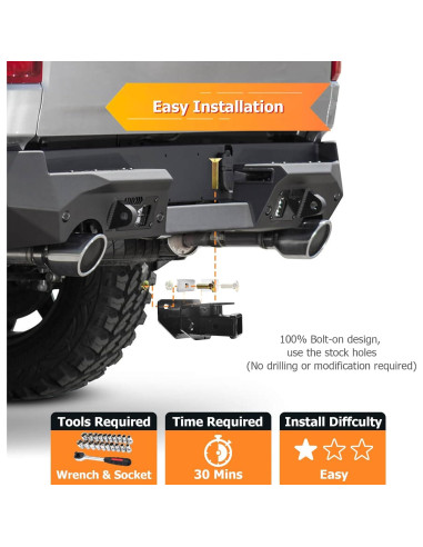 Enganche de Remolque Trasero WeiSen 2" Clase 3 para Dodge Ram