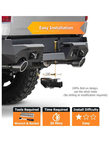 Enganche de Remolque Trasero WeiSen 2" Clase 3 para Dodge Ram