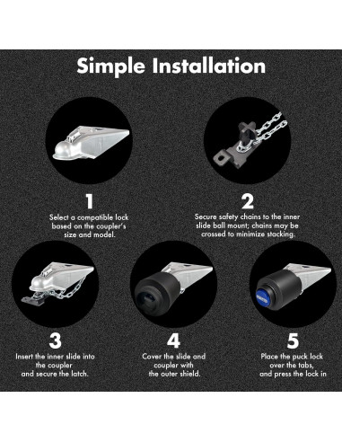 Candado de Remolque Kukoofyer TCS-1 Acero Alta Resistencia