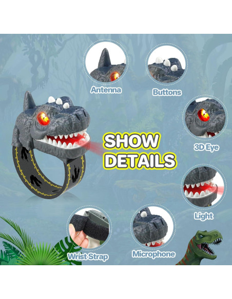 Walkie Talkies Dinosaurio T-Rex Recargables para Niños 2 Pack
