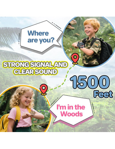 Walkie Talkies Dinosaurio T-Rex Recargables para Niños 2 Pack