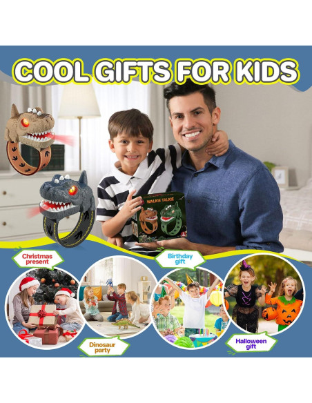 Walkie Talkies Dinosaurio T-Rex Recargables para Niños 2 Pack