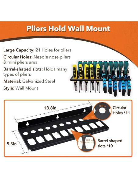 Juego Organizador de Herramientas Montaje en Pared Pilida 4 Piezas