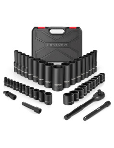 Juego de Llaves de Carraca 46 Piezas Eastvolt, Acero Cromo Vanadio