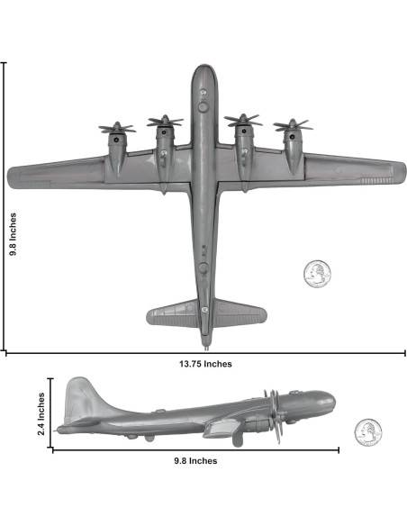 Avión de Juguete TimMee B-29 Superfortress Gris 24.77cm
