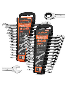 Juego de Llaves de Carraca 26 Piezas HORUSDY Acero Cromo Vanadio