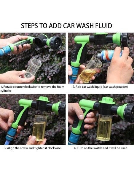 Pistola de Espuma BELOMI para Lavado de Autos 8 Patrones