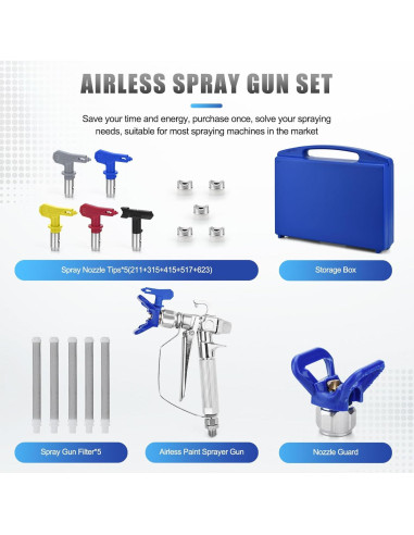 Kit de Pistola Pulverizadora Sin Aire Dent-de-lion 13 Piezas