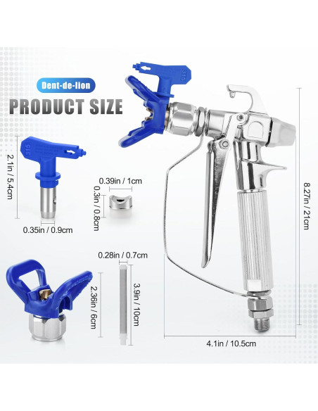 Kit de Pistola Pulverizadora Sin Aire Dent-de-lion 13 Piezas