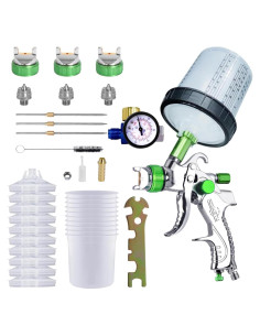 Pulverizador de pintura HVLP ROIKETU 600ML 10 piezas 3 boquillas