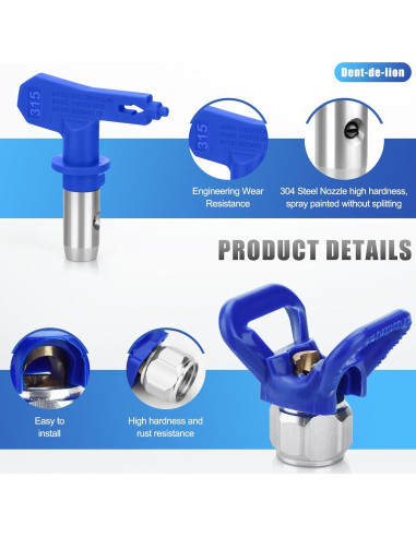 Kit de Pistola Pulverizadora Sin Aire Dent-de-lion 13 Piezas