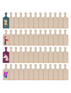 48 Mini Tablas de Cortar de Madera Patscorai 24x8.9 cm
