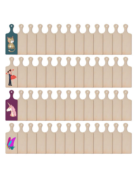 48 Mini Tablas de Cortar de Madera Patscorai 24x8.9 cm
