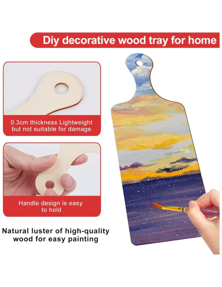 48 Mini Tablas de Cortar de Madera Patscorai 24x8.9 cm