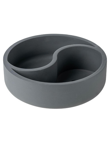 Maceta Yin Yang de Concreto Gris MyGift 24.1 cm Drenaje