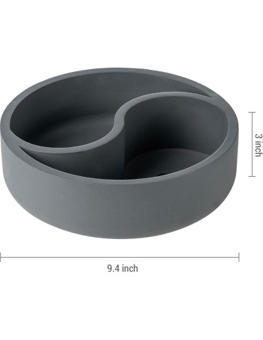 Maceta Yin Yang de Concreto Gris MyGift 24.1 cm Drenaje