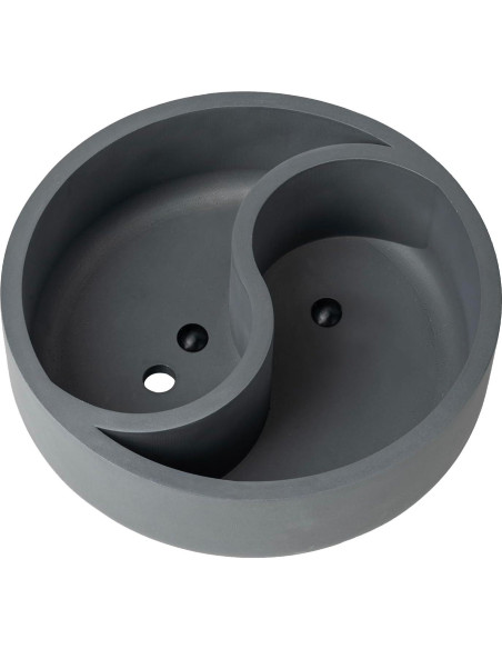 Maceta Yin Yang de Concreto Gris MyGift 24.1 cm Drenaje