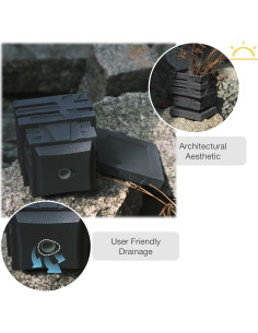 Maceta Cuadrada de Resina Forkai 13.5 cm con Drenaje 2