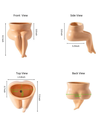 Maceta de Cerámica Misijuer en Forma de Cuerpo con Drenaje
