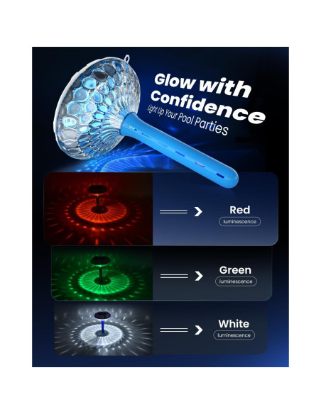 Termómetro de piscina solar PoolPrime RGBW 8 modos 28.9C