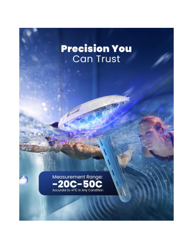 Termómetro de piscina solar PoolPrime RGBW 8 modos 28.9C