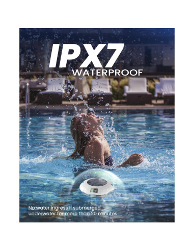 Termómetro de piscina solar PoolPrime RGBW 8 modos 28.9C