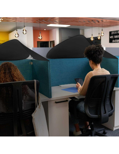 Sombra de Cubículo Plegable Juexica 75 cm Negra para Oficina