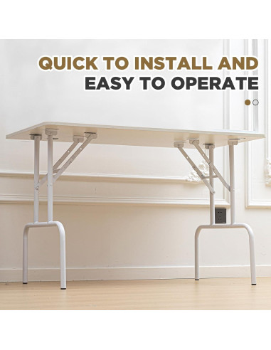 Patas de Mesa Plegables Tandefio 2 Pcs 73.66 cm Acero Blanco