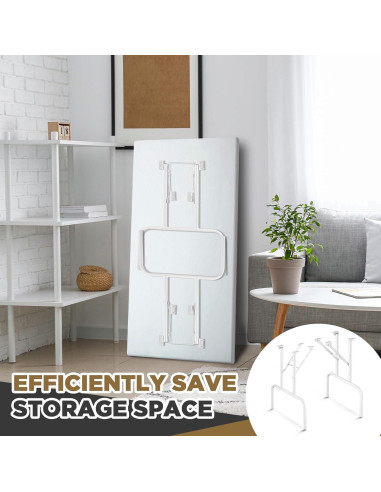 Patas de Mesa Plegables Tandefio 2 Pcs 73.66 cm Acero Blanco