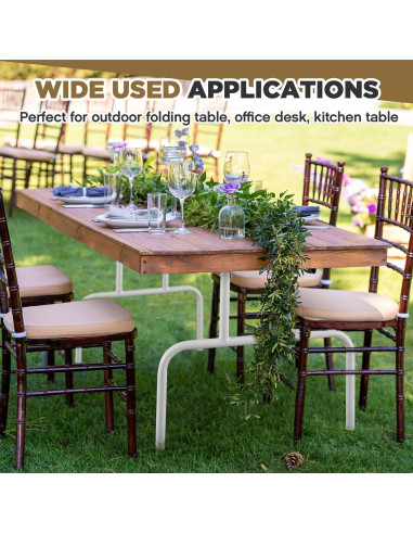 Patas de Mesa Plegables Tandefio 2 Pcs 73.66 cm Acero Blanco