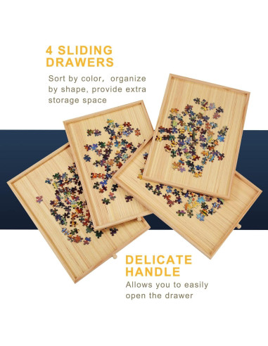 Mesa de Rompecabezas Plegable TEAKMAMA 1500 Piezas Natural