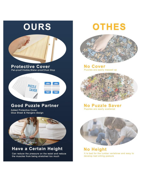 Mesa de Rompecabezas Plegable TEAKMAMA 1500 Piezas Natural