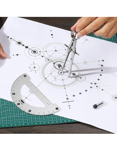 Juego de Geometría Mr. Pen - Transportador y Compás 17.27 cm