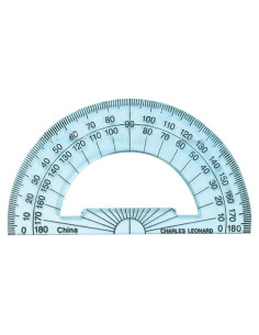 Transportador de Plástico Charles Leonard 10.16 cm Transparente