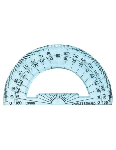 Transportador de Plástico Charles Leonard 10.16 cm Transparente