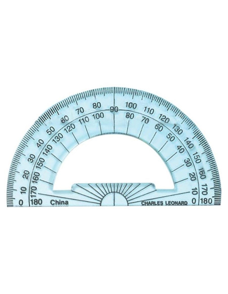 Transportador de Plástico Charles Leonard 10.16 cm Transparente