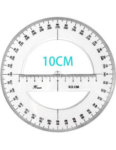 Transportador Circular 10 cm SEIWEI 360 Grados Plástico Transparente 2