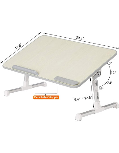 Mesa bandeja ajustable Amazon Basics crema para laptop 52cm