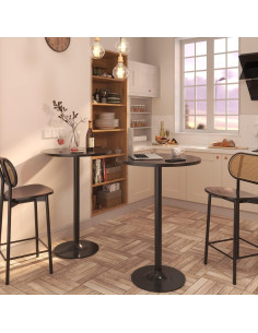 Mesa de Bar Redonda Furmax 60.4 cm Altura 100.3 cm Negra 2