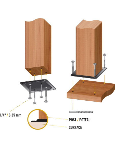Conector de Placa para Poste de Madera Nuvo Iron WPCP4B 11.9cm