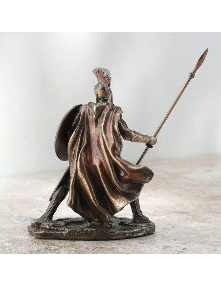 Figurita Guerrero Espartano Leonidas Veronese 10.16 cm Resina Bronce