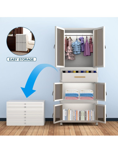 Armario Infantil Plegable XIMSPHY Blanco 54x34x140 cm