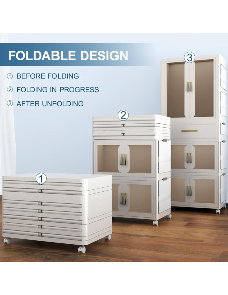 Armario Infantil Plegable XIMSPHY Blanco 54x34x140 cm