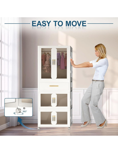 Armario Infantil Plegable XIMSPHY Blanco 54x34x140 cm