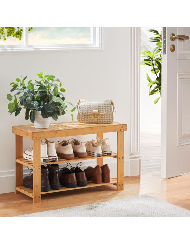 Banco de Zapatos de Bambú Pipishell 3 Niveles 136kg