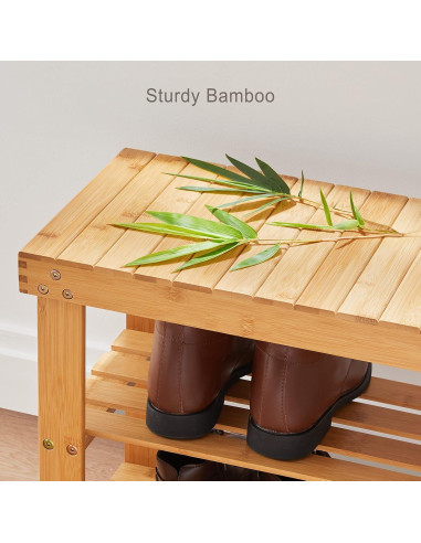 Banco de Zapatos de Bambú Pipishell 3 Niveles 136kg