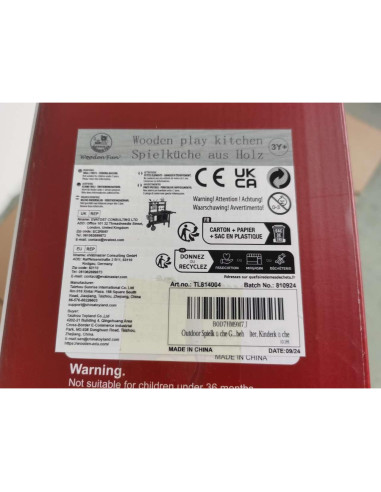 Cocina de Madera para Niños WOODENFUN con Fregadero y Ruedas