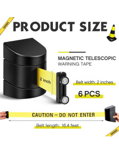 Barrera Retráctil Magnética Barydat 5.0 m Precaución No Entrar 2