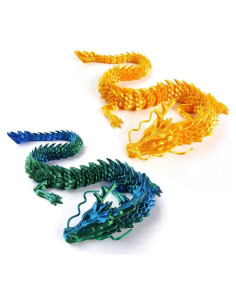 2 Dragones Impresos en 3D WUQIREN 30 cm Articulados