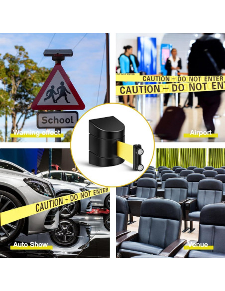 Barrera Retráctil Magnética Barydat 5.0 m Precaución No Entrar